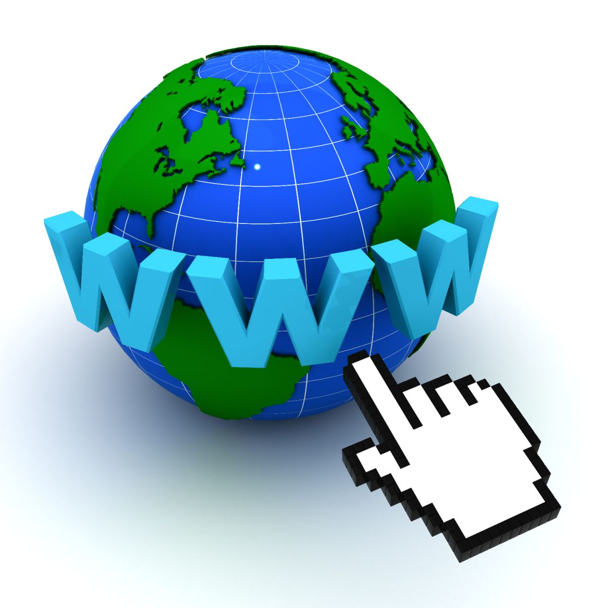La bola del mundo con las WWW y el cursor señalando